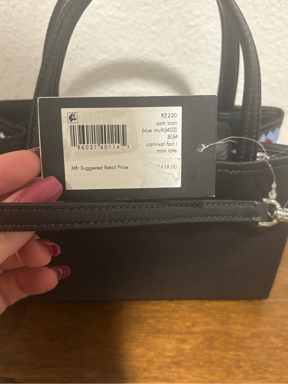 kate spade Mini Black Multi-Color Embroidered Crossbody - Picture 9 of 12